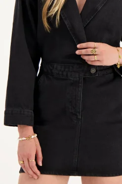 Zwart Spijkerjurkje Met Reverskraag