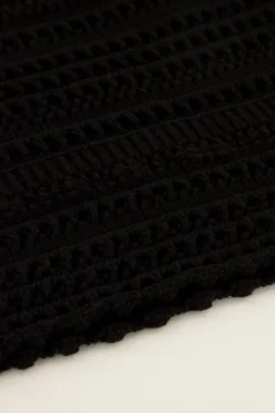 Zwarte Ajour Crop Top