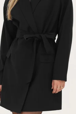 Zwarte Blazer Jurk Met Reverskraag