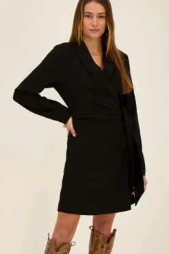 Zwarte Blazer Wikkeljurk