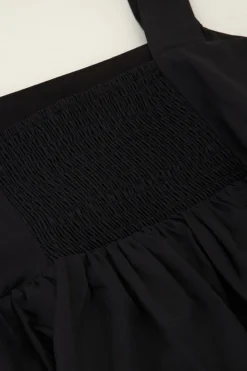 Zwarte Corset Top Met Strikbandjes