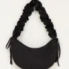 Zwarte Crossbody Tas Met Ruffles