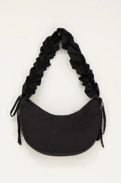 Zwarte Crossbody Tas Met Ruffles