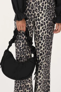 Zwarte Crossbody Tas Met Ruffles