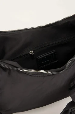 Zwarte Crossbody Tas Met Ruffles