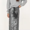 Zwarte Midi Rok Met Pailletten