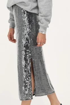 Zwarte Midi Rok Met Pailletten
