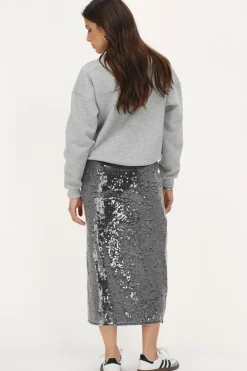 Zwarte Midi Rok Met Pailletten