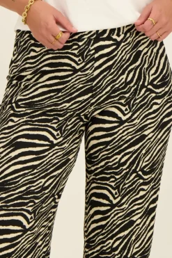 Zwart-witte Zebra Broek Wide Leg